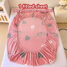 1pc Thick Soft Breathable Snowflake Printed Fitted Mattress Cover (Twin Size), Warm-To-The-Touch Moisture-Wicking, Non-Slip Mattress Protector, Easy Removable & Machine Washable, Suitable For All Seasons, 11 Inch Depth - Love Wings - View 8