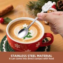4/8/12pcs Creative Christmas Stainless Steel Coffee/Tea/Soup Spoons, 12.7cm,Christmas Decor,Partyfavor,Food Catering For Christmas