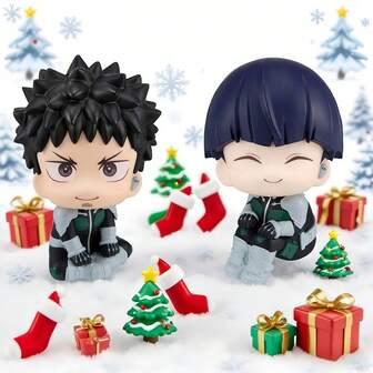 2pcs/Set Kaiju No. 8 Cute Sitting Pose Soshiro Hoshina ACG Figure Desktop Model Decoration, Christmas Gift, Birthday Gift, Best Gift For Anime Fans