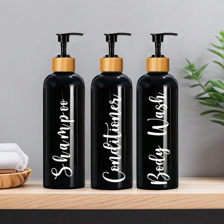3 Stücke nachfüllbare Lotionsflasche für Dusche Bad Shampoo Seife Conditioner, 500ml Shampoo Spender Set, Badezimmer Accessoires, Weihnachts-/Neujahrgeschenke
