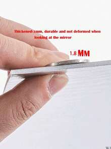 6 件加厚亚克力镜面墙贴，自粘装饰镜，适用于浴室、客厅、卧室、衣柜、全身镜，创意装饰 - 銀色 - 查看 8