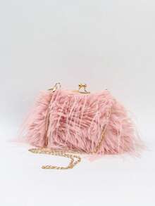 BAILEE Stylish, Elegant, Lightweight, Luxury, Solid-Colored Shoulder Bag With A Clasp And Metal Chain Strap. Perfect For Outfits And As A Gift Option. - Multicolor - View 14