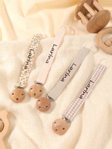 2 piezas Clip personalizado para chupete de bebé con estampado de lunares lindos, patrones personalizados para niños y niñas, clip universal para chupete de bebé, - Multicolor - Ver 3