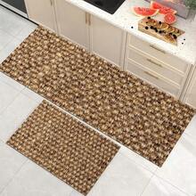 1 buc. Model floral 2D, covoraș de podea cu design plat din frânghie de in fals, pernă de protecție pentru podea de bucătărie, covoraș confortabil pentru picioare, covor pentru sufragerie, dormitor, baie, spălătorie, birou, decor pentru casă și interior