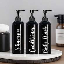 3 Stücke nachfüllbare Lotionsflasche für Dusche Bad Shampoo Seife Conditioner, 500ml Shampoo Spender Set, Badezimmer Accessoires, Weihnachts-/Neujahrgeschenke