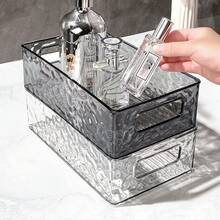 1 Stück transparenter Make-up Organizer Box, Badezimmer Waschtisch Aufbewahrungskorb, stapelbarer Kosmetik Halter Regal