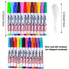 Conjunto de 10/14 Canetas Mágicas de Aquarela com Colher, Canetas de Aquarela com Tinta Flutuante, 12 Cores, Ferramentas de Grafite para Crianças, Caneta Marcadora Flutuante, Brinquedo para Presente, Adequado para Meninos e Meninas de 3 a 12 Anos, Lavável, Criativo, Lápis de Cor de Brinquedo Educativo, Material Escolar (Algumas Cores Aleatórias) - Multicolorido - Ver 7