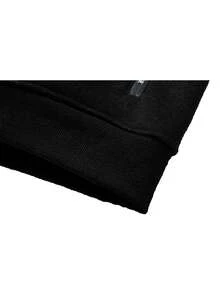 男士羊羔绒印花飞行员夹克，拉链连帽衫，加厚休闲百搭针织外套，适合运动和户外活动，男友风，男士冬季穿搭，男士夹克，优质面料，专为户外设计，男士必备外套，圣诞礼物，万圣节礼物，秋冬季 - 黑色 - 查看 5