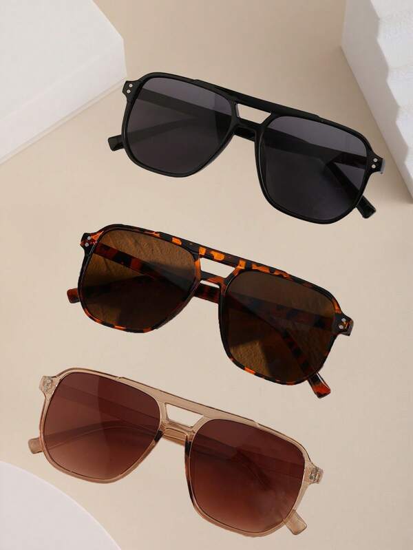 1 Stück/3 Stücke/4 Stücke Damen Plastik Mehrfarbige Doppelstrahl Elegant Atmosphäre Hot Personalisiert Vielseitig Modisch Brille, Für den Lässig Einsatz