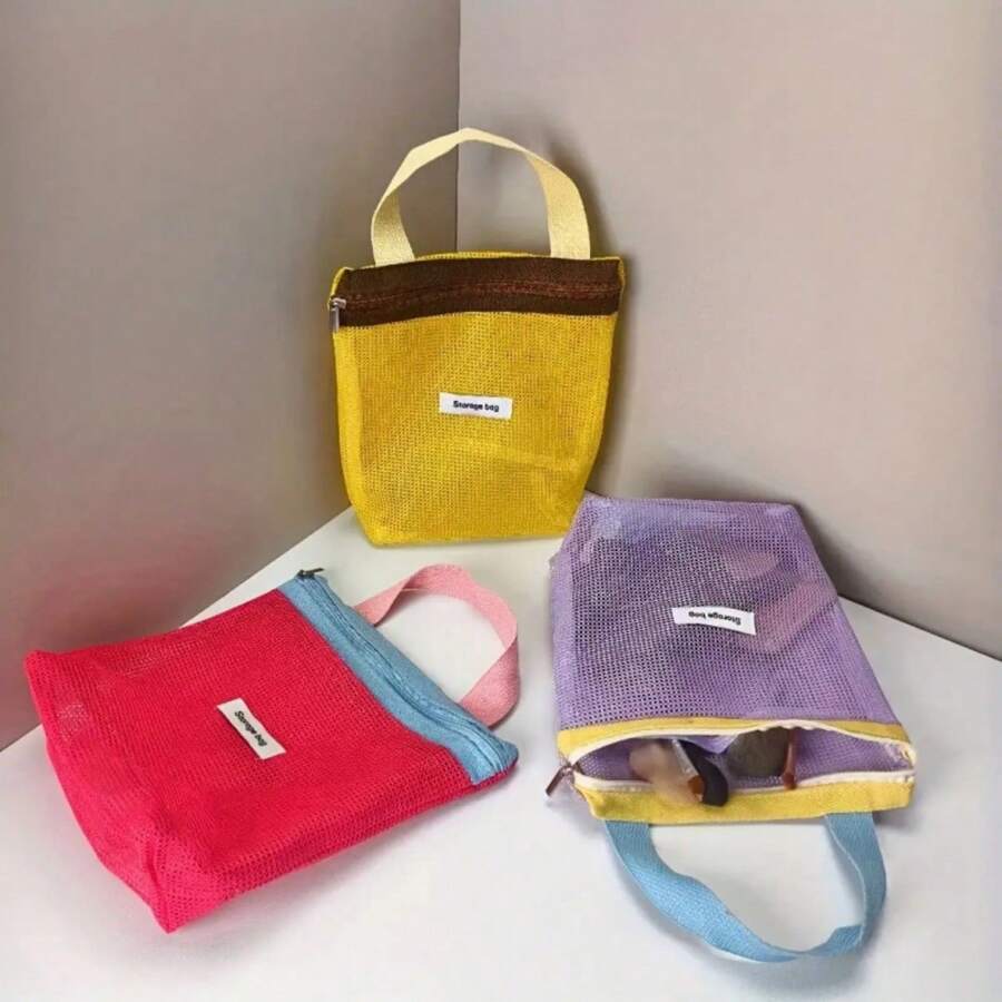 حقيبة أدوات تجميل عازلة للحرارة متعددة الوظائف بأقسام شبكية، مناسبة للياقة البدنية والسباحة والسفر - منظم تخزين مدمج، حقيبة تخزين للنادي الرياضي، تصميم قابل للطي، إغلاق سحاب آمن، جيب شبكي لمستحضرات التجميل والمستلزمات الرياضية، تصميم قابل للطي، قماش، منظم أدوات التجميل، هواة اللياقة البدنية