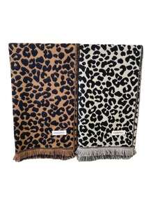1 pezzo Sciarpa da donna, nuova sciarpa jacquard con stampa leopardata reversibile, calda e confortevole per collo, adatta per abiti in autunno/inverno - Multicolore - Visualizzare 7