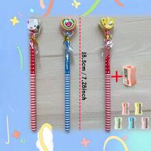 15/30 piezas + 1 sacapuntas, color aleatorio, lápices de madera HB con borradores - Diseño creativo con forma de animales coloridos, borradores reemplazables, material de madera natural adecuado para la escuela, la oficina y los suministros de arte, lápices lindos, papelería escolar, diseño interesante, suministros duraderos