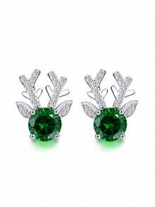 1 pereche cercei eleganți cu zirconiu cubic pentru femei, pentru cadouri de Crăciun, bijuterii de petrecere