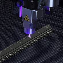 Architectural Scale Ruler Set, 2 Pack 12 Inch Aluminum Architect Ruler With Standard Metal Ruler, Imperial Architect Triangular Ruler With Etching For Architects, Engineers, Students And Draftsman