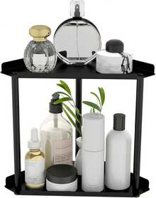 FLE Corner Bathroom Counter Organizer, Bathroom Organizer Countertop,Countertop Storage Shelf For Bath