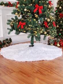 1pc Fluffy Christmas Tree Skirt, White Plush Skirt, Merry Christmas Party, Christmas Tree Decoration New Year Xmas Trees Carpet Decoration Home Decor Christmas Decorations Room Decor Winter Christmas Decorations Home Christmas Gifts Christmas Decor - White - View 15