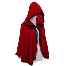 Capa con capucha de vampiro, chal con volantes, Caperucita Roja, apto para todo tipo de festivales, fiestas, disfraces de Halloween y Navidad