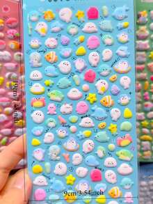 可爱卡通动物泡沫贴纸,文具,笔记本贴纸,笔记本衬纸,贴纸笔记本,不干胶贴纸 - 彩色 - 查看 5