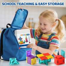 26pcs Magnetic Puzzle, Suitable For 4-8 Years Old Children, 56pcs Magnetic Building Blocks With Storage Iron Box Travel Construction Set, Educational Toys Birthday Gift For Boys And Girls 3+ Years Old