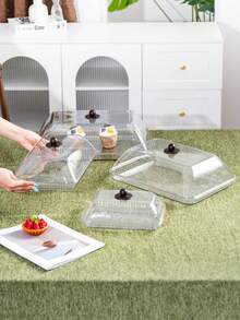 Plastic PET Material, Multi-Size Rectangular Display Trays With Dustproof Lids, Unbreakable, Reusable Fruit Plates, Desserts, Snacks, Cakes Trays, Suitable For Various Festivals, Weddings, Parties, Banquets - Transparent - View 8
