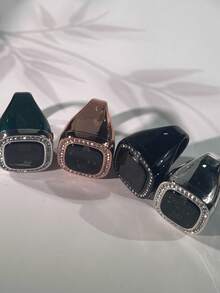 502# Anillo inteligente electrónico unisex con pantalla OLED, recordatorio de vibración multicanal, función de fecha, hora y alarma para la oración islámica - Multicolor - Ver 8