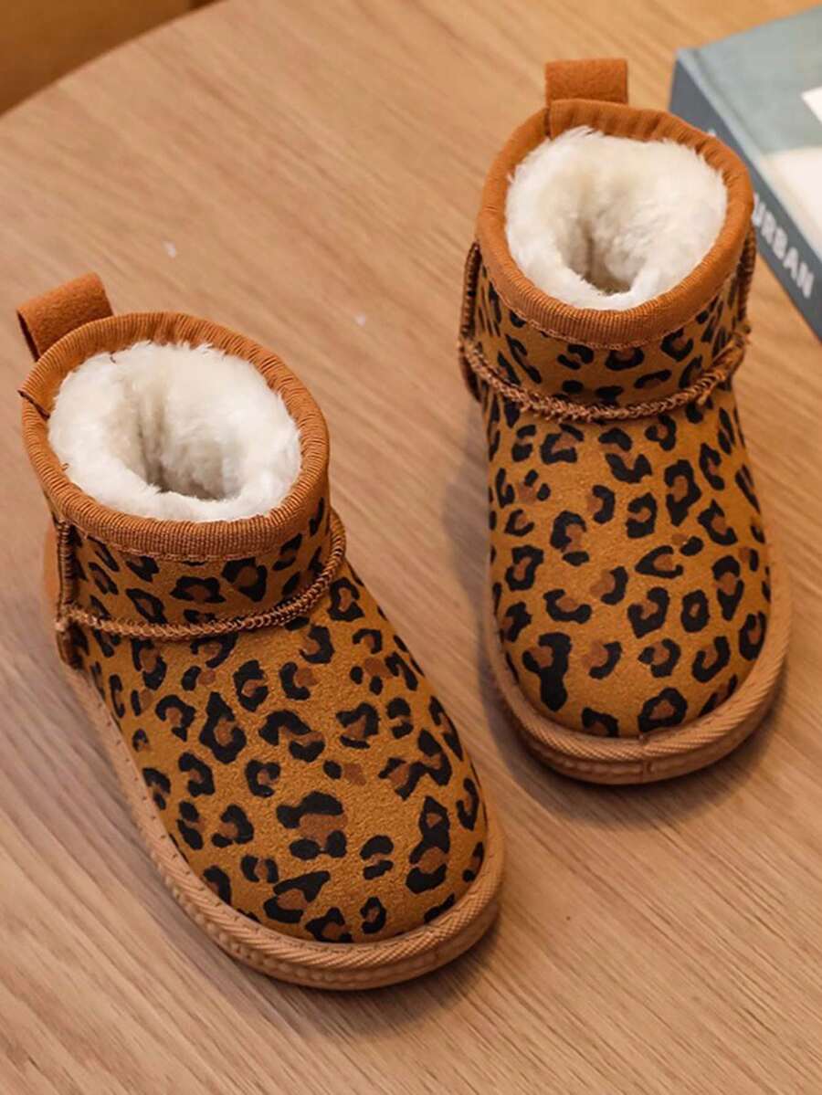 1 Pair New Kids Snow Boots, Boys & Girls Thermal Lined Thick Warm Waterproof, Suitable For School, Outdoor, Birthday Party And More - Brown - View 1