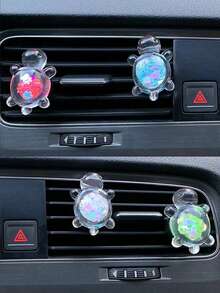 Cute Turtle Car Air Vent Fragrance Holder, Creative Car Interior Decor - Laser Turtle Air Outlet - View 3