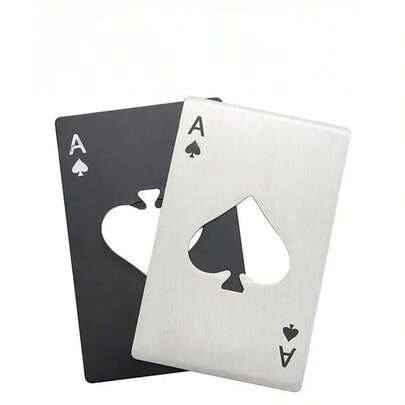 Spade A Credit Card Creative Playing Card Bottle Opener Stainless Steel Bottle Opener Wine Opener Coaster
