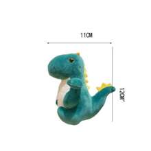 Pequeño llavero de peluche de dinosaurio, accesorio colgante para bolso escolar, muñeca - Verde - Ver 2