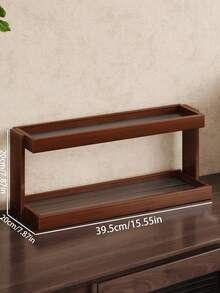 Three-Tier Bamboo Coffee Bar Storage Rack-Easy Assembly, Ideal For Kitchen, Dining Room, Cosmetics, And Lipstick Organization. Holds Mugs And Water Glasses. Features Natural Bamboo Grain. Space-Saving Home Decor And Countertop Organizer. Bamboo Kitchenware. - Walnut - View 14