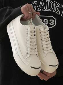 Teens' Canvas Shoes, Niche Couple Casual Sneakers, Unisex Low-Top Vulcanized Thick-Sole Canvas Shoes