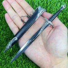 6.7inch 17cm Metal Katana Model Anime Cosplay Accessories Prop Real Size Japanese Katana Damascus Sword Original Samurai Sabre Iron Knife Black Sabre Medieval Sword Steel Blade Figure Model Gift