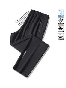 Herren einfarbige Lässig Jogginghose mit Taschen, Gummibund, Reißverschlussdetails, Kordelzug Taille, weiches & bequemes Material, leichte Fitness- & Laufhose, vielseitige Outdoor-Hose, perfekt für Outdoor-Sport, Gym-Workouts und den Alltag