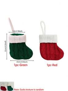 2pcs Mini Christmas Stockings,Knit Stocking,Festive Holiday Fireplace Hanging Socks,For Party Decoration New Year Party Gift Favors Supplies,Personalized Initial Stocking, Family Holiday Xmas Party Decor Birthday - Multicolor - View 9