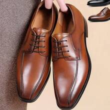 Wytarte, skórzane, sznurowane buty z kwadratowymi noskami, męskie buty wizytowe typu derby, duże rozmiary, biznesowe, z poliestru, sznurowane, do biura, na każdą porę roku