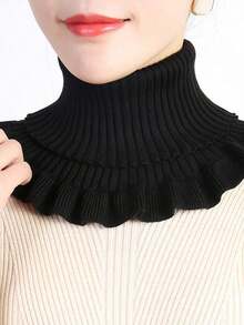 Women's Fashion Knitted Sweater Collar, 100% Polyester Elastic Warm Turtleneck Scarf, Breathable High Collar, Suitable For Daily Wear - Multicolor - View 8