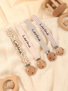 2 piezas Clip personalizado para chupete de bebé con estampado de lunares lindos, patrones personalizados para niños y niñas, clip universal para chupete de bebé, - Multicolor - Ver 6