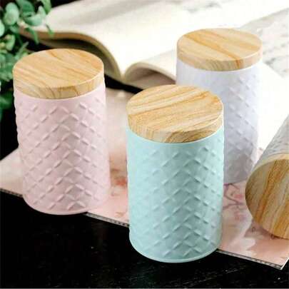 1 pezzo Contenitore per caffè in scatola di latta con motivo in legno, scatola di metallo solida, organizer per la casa per caffè, tè, regali per feste, forniture per l'organizzazione