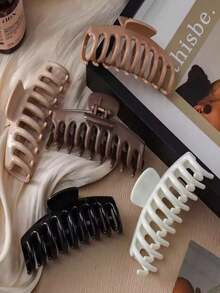 1pc New Soft Silicone Hair Claw Clip, Shock-Absorbing Protective Hairclip, Durable Grip, Pink Soft Silicone Hair Claw Clip, Large Minimalist Hair Claw Hairpin For Bangs, Acrylic, Suitable For Party, Commuting, Outfit Matching, Hair Accessories, Halloween, Mermaid Accessories, Hair Clips, Wedding