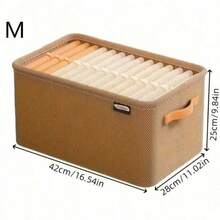 1PC,Set Of Classic Fabric Storage Baskets - Foldable, Versatile Organizer For Closet, Shelf, Office & Dorm - Ideal For Clothing, Sundries & Home Organization