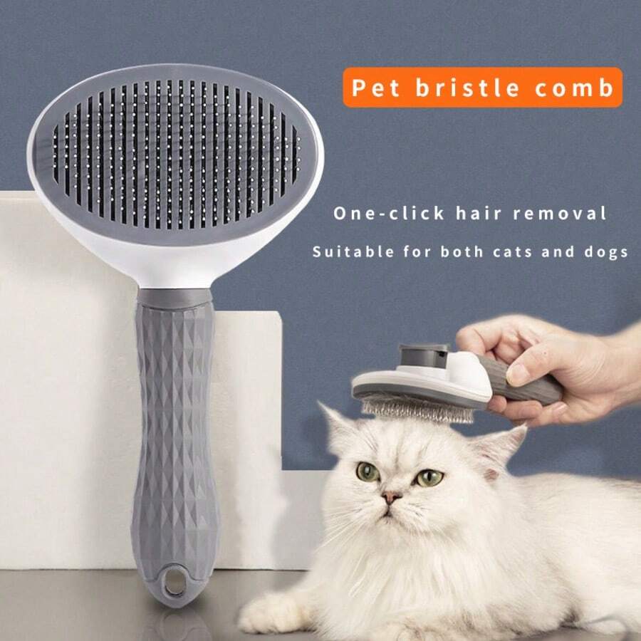 1 pieza Cepillo para el pelo de mascotas, Eliminación de pelo con un solo clic, Conveniente y sencillo - Multicolor - Ver 1
