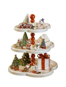 Christmas Decoration Display Rack, Christmas Party Kitchen Countertop Display Rack For Christmas Gifts, Cake Stand, Dessert Plate, Snack Tray, Christmas Supplies, Christmas, Wedding, Party, Gift, Birthday Party Supplies