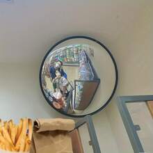 1件优雅装饰艺术风格圆形凸面广角镜 - 壁挂式装饰镜，全塑料框架，适用于卧室客厅，无需用电，无羽毛，横向摆放，现代家居装饰，房间客厅装饰