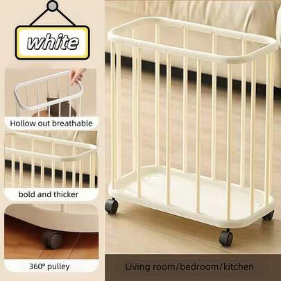 1 szt. Klasyczny minimalistyczny kosz do przechowywania - kosz do przechowywania koszykówki - kosz na pranie - pudełko do przechowywania z kółkami - wielofunkcyjne zastosowanie na ubrania, koszykówkę, sprzęt fitness, łatwy montaż, duża pojemność, idealny dla entuzjastów przechowywania