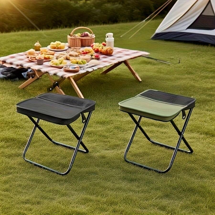 Ultralight Folding Stool Backpack: Carbon Steel Frame, 264.55 Lbs Capacity, Suitable For Camping/Picnic/Beach Relaxation, Compact And Easy To Store