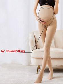 2条装加大码孕妇支撑内裤，高弹无缝连裤袜，黑色防勾丝孕妇紧身裤，透明全腹支撑保暖内衬连裤袜，孕妇圣诞礼物