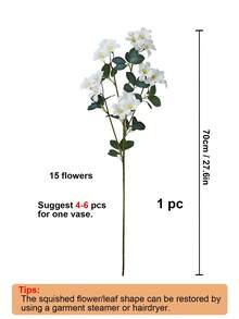 1 pieza/3 piezas Flores de Sakura artificiales, ramas de flores de margarita de seda con tallo de 27.6 pulgadas de largo, adecuadas para decoración de hogar, boda, fiesta y arreglos florales de mesa - Blanco - Ver 7