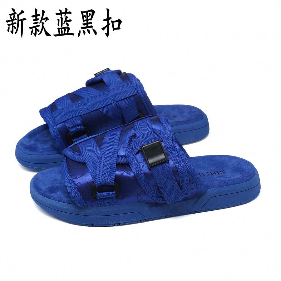 2025 High-End Feel Outdoor Slippers Unisex Beach Slide Sandals - Khóa mới màu xanh và đen - Xem 1