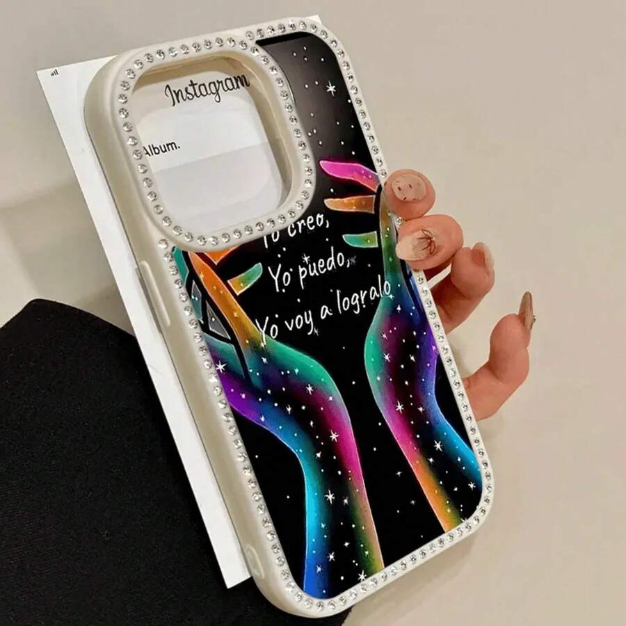 Funda 3 en 1 con doble cara y diseño incrustado, compatible con las series 16 Pro, 16, 15 Pro, 14, 14 Plus/14 Pro, 13, 13 Pro, 12 Pro y 11 Pro. Resistente a golpes y manchas, suave, ideal para hombres y mujeres, con decoración. - Blanco - Ver 1