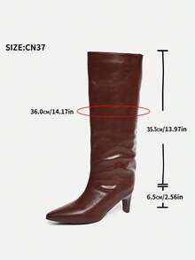 Giày bốt cao gót kitten heel da lộn màu nâu mới thu/đông, đa năng, bốt nữ, giày bốt kitten heel - Màu Đỏ Sâu - Xem 8